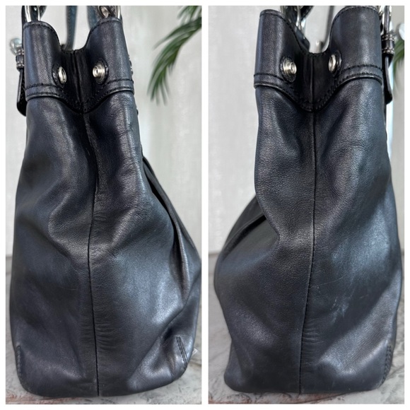 Coach Soho Pleated North South Tote F15045 And Trifold Wallet Set SV/Black - Picture 6 of 15